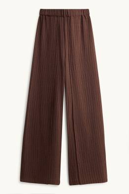 Stoffhose - High Waist - Palazzo - gestreift