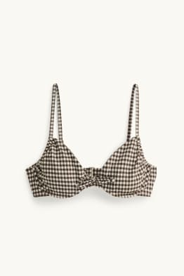 Underwire bikini top - check