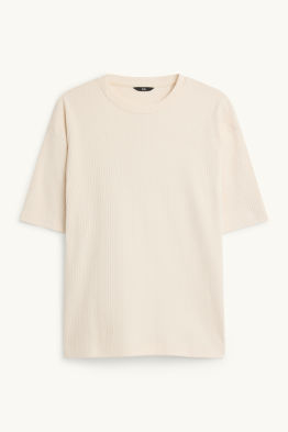 T-Shirt - Regular Fit - gerippt