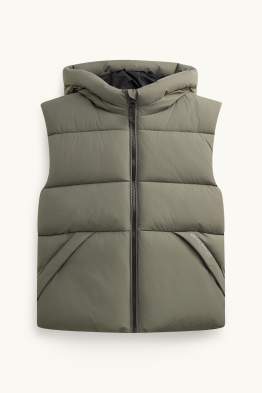 Gewatteerde bodywarmer met capuchon