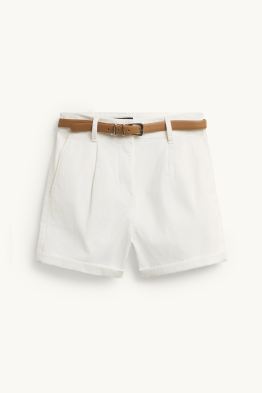 Pantaloni scurți cu curea - talie înaltă
