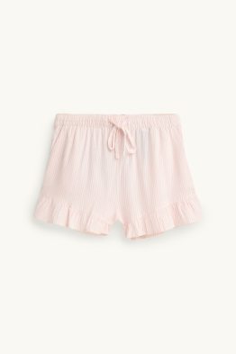 Short avec teneur en lin - mid waist - finition texturée