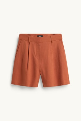 Shorts - Mid Waist - Leinen-Mix