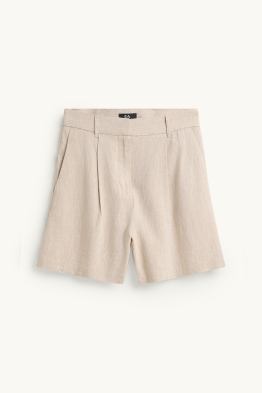 Šortky - mid waist - lněná směs