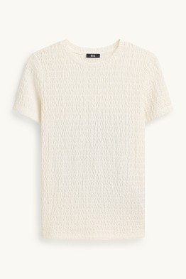 T-shirt - regular fit - z fakturą