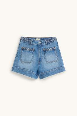 Denim shorts - low-rise waist - LYCRA®