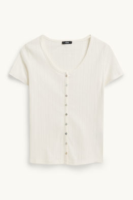 T-shirt - regular fit - finition côtelée