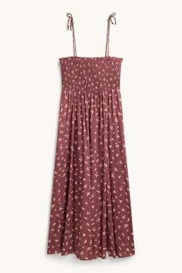 Rochie fit & flare - cu flori - cu fronseuri