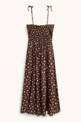 Rochie fit & flare - cu flori - cu fronseuri