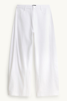 Pantalon met ceintuur - high waist - barrel leg