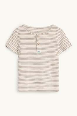 Whale - baby short sleeve T-shirt - striped