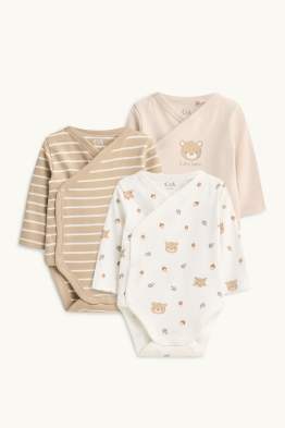 Pack de 3 - ositos y linces - bodies cruzados para bebé