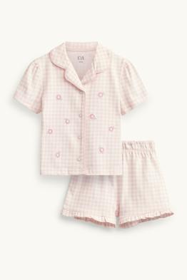 Petites fleurs - pyjama bébé - 2 pièces - à carreaux