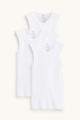 Multipack 3 ks - nátělník - s jemným žebrováním