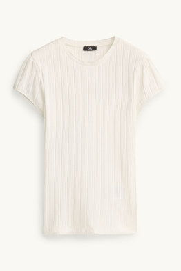 T-Shirt - Regular Fit - gerippt