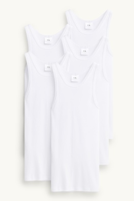 Multipack 5 ks - nátělník - s jemným žebrováním