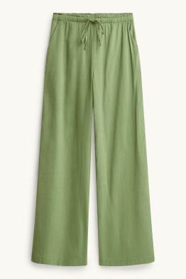 Pantalon - mid waist - wide leg
