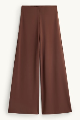 Broek van jersey - high waist - wide leg