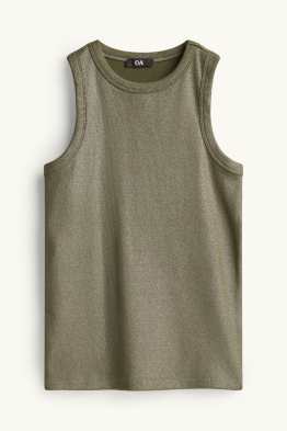 Top - effetto brillante - a coste