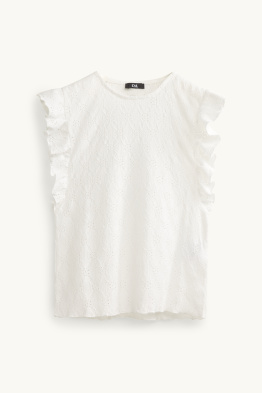 T-shirt - regular fit - broderie Anglaise