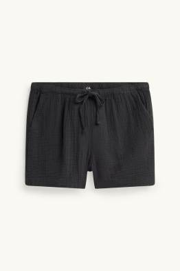 Pantalons curts de mussolina - mid waist