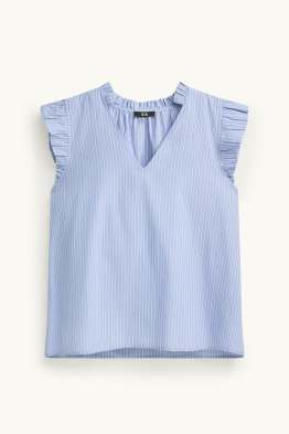 Bluse mit V-Ausschnitt - gestreift