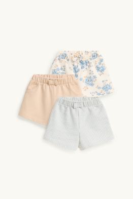 Confezione da 3 - fiorellini - shorts per neonate