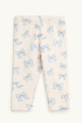Petit nœud - legging bébé - finition côtelée