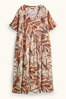 Robe évasée à col V - à motif