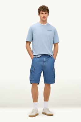 Jeans-Cargo-Shorts - Mid Waist