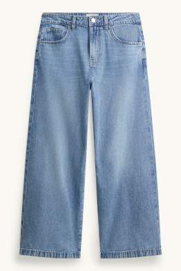 Crop wide leg jean - mid waist