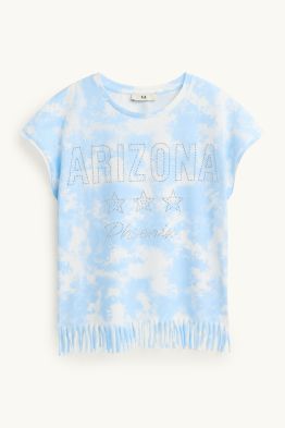 Arizona und Wolke - Kurzarmshirt mit Strasssteinen