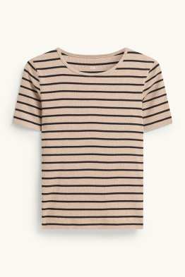 T-shirt d’- slim fit - finition côtelée - à rayures