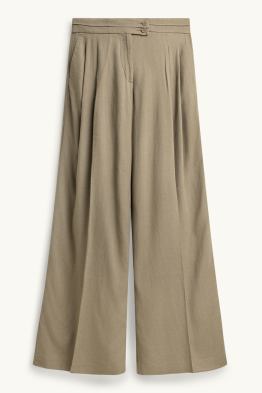 Stoffhose - Mid Waist - Wide Leg