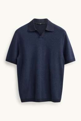 Gebreid poloshirt - regular fit - met structuur