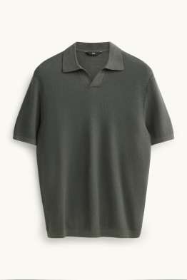 Strick-Poloshirt - Regular Fit - strukturiert
