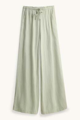 Pantalon de toile en lin mélangé - mid waist - loose fit