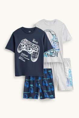 Multipack 2er - Gaming - Shorty-Pyjama - 4 teilig