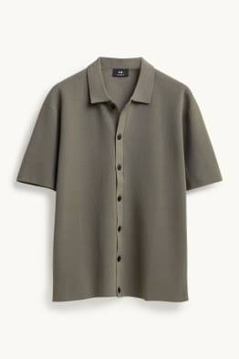 Gebreid overhemd - relaxed fit