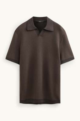 Pletená polokošile - regular fit - strukturovaná