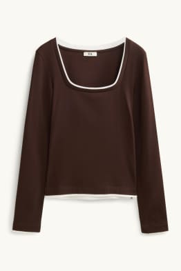 Haut à manches longues - slim fit - look 2-en-1