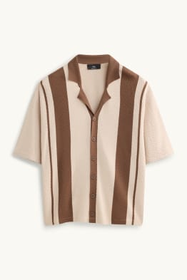 Poloshirt - Relaxed Fit - gestreift - strukturiert