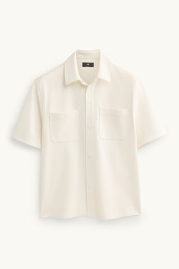Shirt - relaxed fit - kent collar - textured