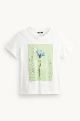 T-Shirt - Regular Fit - Glanz-Effekt