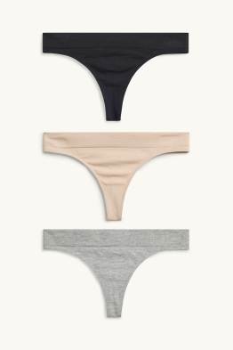 Multipack of 3 - thong - seamless