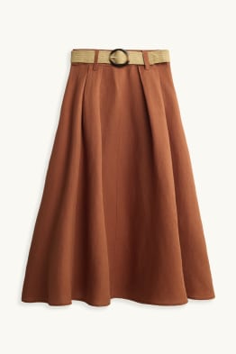 Rok met riem - linnenmix
