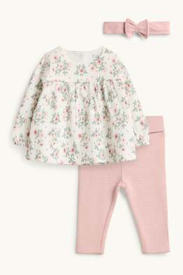 Petites fleurs - tenue bébé - 3 pièces