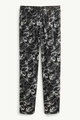 Pantaloni - vita media - tapered fit - a fiori