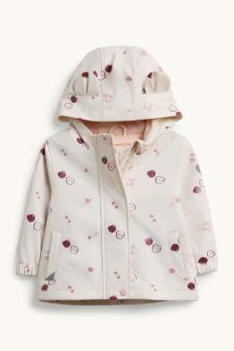 Herzchen und Kirsche - Baby-Regenjacke mit Kapuze