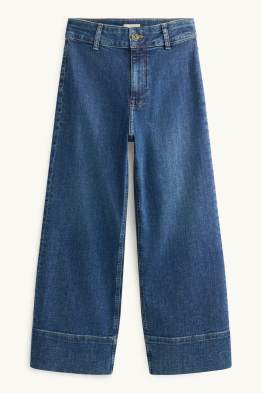 Crop wide leg jeans - talie înaltă